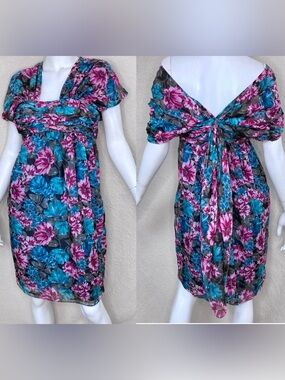 Paul & Joe 8 Silk Floral Dancing Dress in Grenat